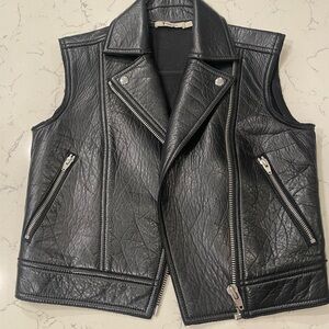 %100 Authentic Alexander Wang Black Leather Vest